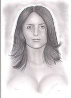 Dessin original Salma Hayek signé
