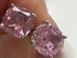 Luxus Elegante Ohrstecker Ohrschmuck Farbe :Silber Rosa