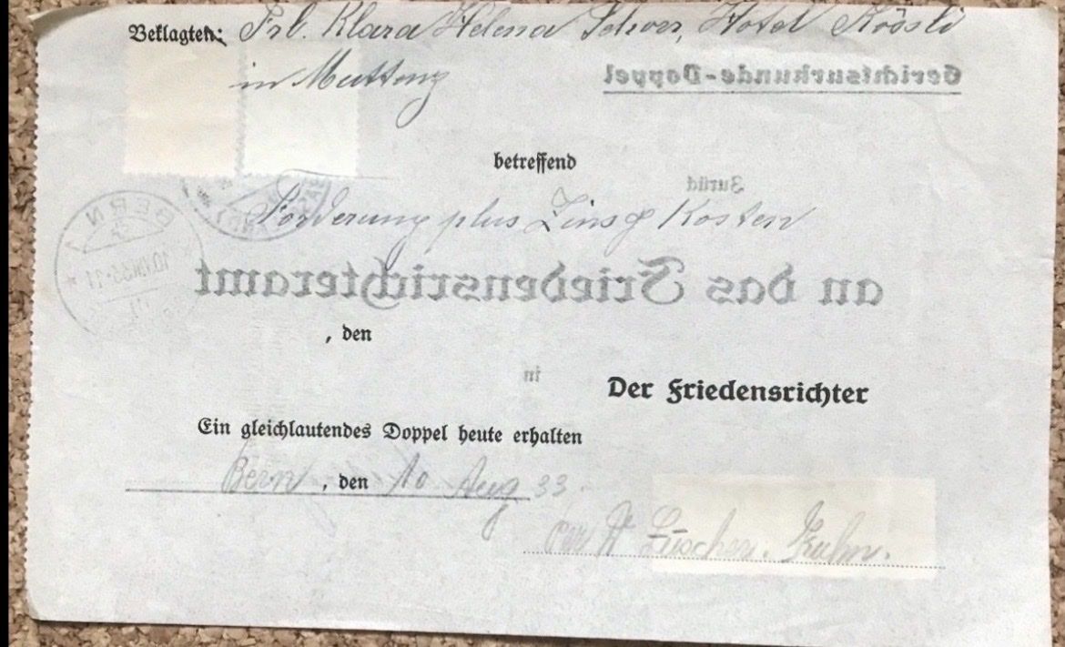 Tutti i francobolli: Seltene Gerichts-Doppelurkunde mit Stempel Bern 1933 – Usato da birsfelden venduto da tim0444 1