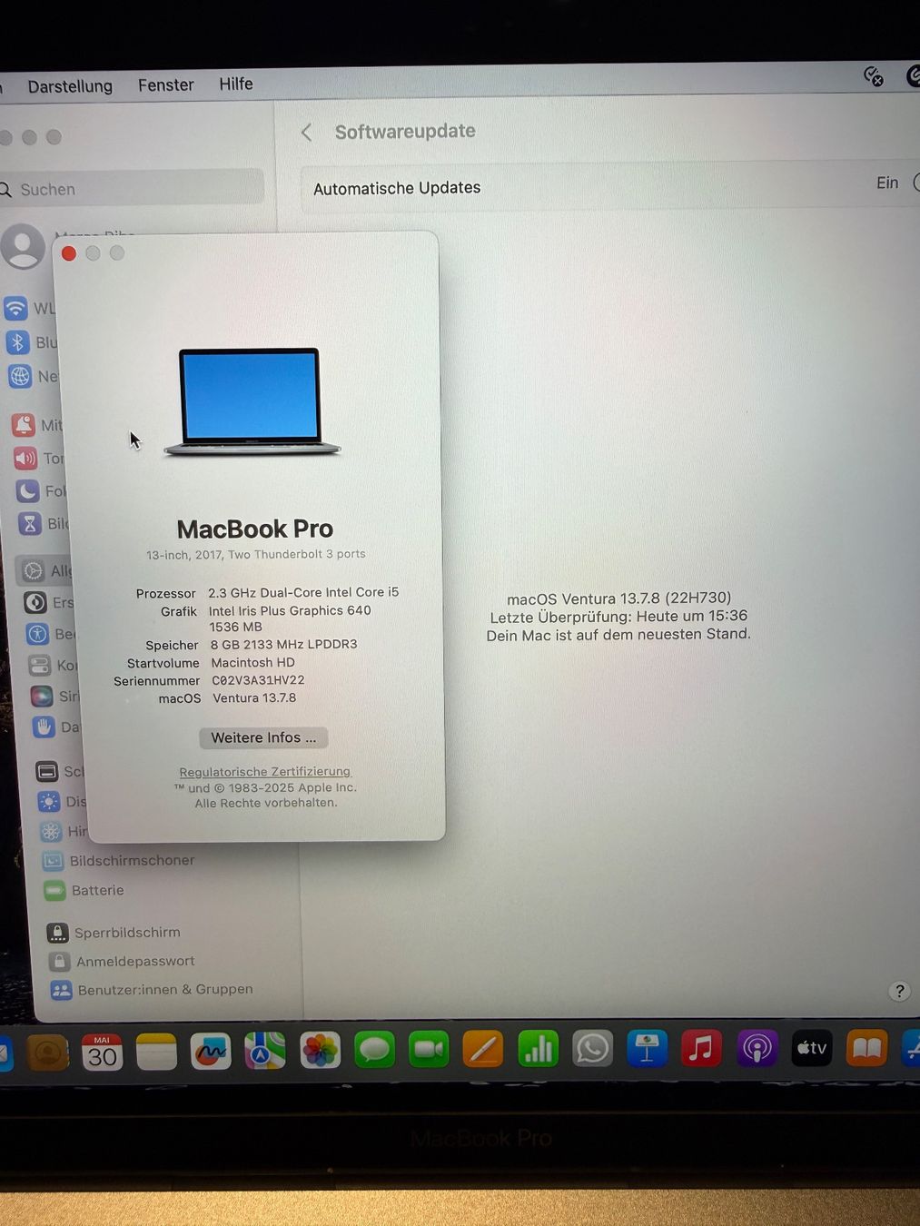 Apple Notebooks: Apple MacBook Pro 13“ (2017) – Gebraucht aus Oberwil b. Büren von Marco00 4