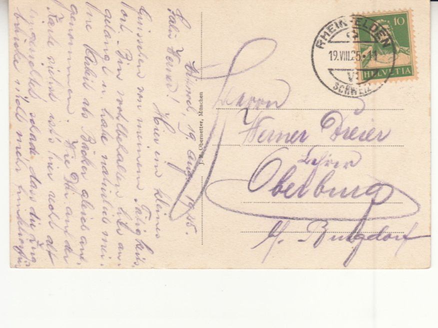 Cartoline postali: Beuggen 1925 – Usato da Bürglen TG venduto da StampGraf 1