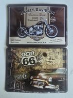 2x Nostalgic-Art Metall Postkarten Harley Davidson & Route66