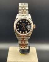 Rolex Lady-Datejust 26 stahl pink gold  schwarz diamanten