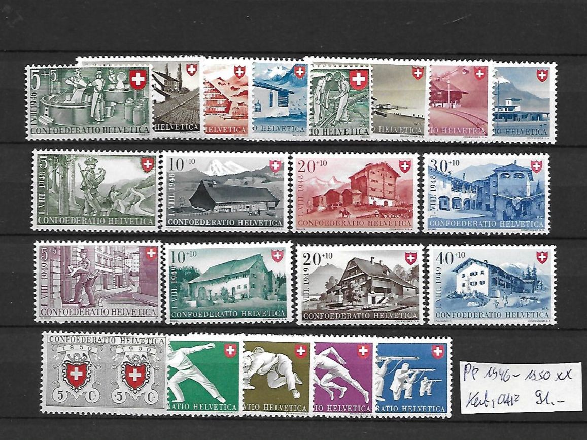 Tutti i francobolli: PP 1946 - 1950 ** Kat: CHF 91.- – Nuovo (secondo la descrizione) da Basel venduto da Ilp