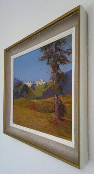 Gemälde: F. H. Thomen – Engadiner Berglandschaft, 48×38 cm, sign. – Gebraucht aus Langnau am Albis von Evi2009 5