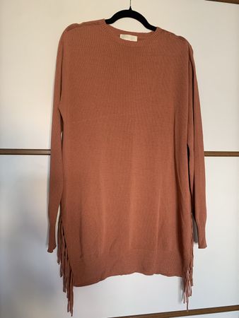 Pull oversize à franges, couleur terracotta 🧶🦊🍁🍂