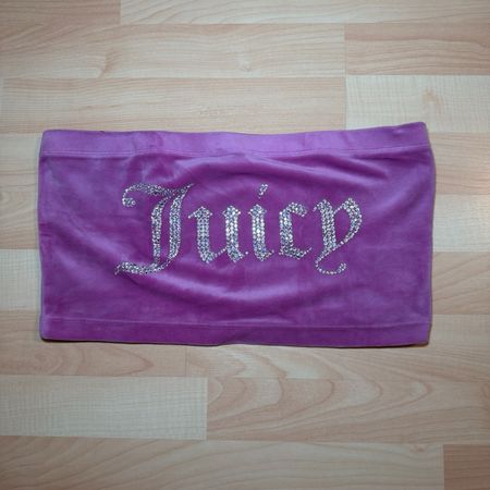 Juicy Couture purple velvet tube top, size L, Y2K style