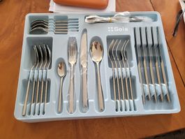 Besteckset Sola Edelstahl silberfarben neu 