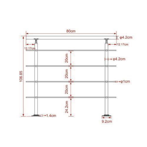 Ringhiere: 57203 - Edelstahl Treppengeländer 80cm - 4 Querstreben – Nuovo e nell'imballaggio originale da Wallenwil venduto da toesstal-vertrieb 2