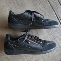 🐸 GEOX DAMEN SNEAKER TURNSCHUH 38 GOLDENE NIETEN NEUWERTIG