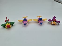 4 bunte Miniatur Spielzeug Flugzeuge Propellerflugzeuge 