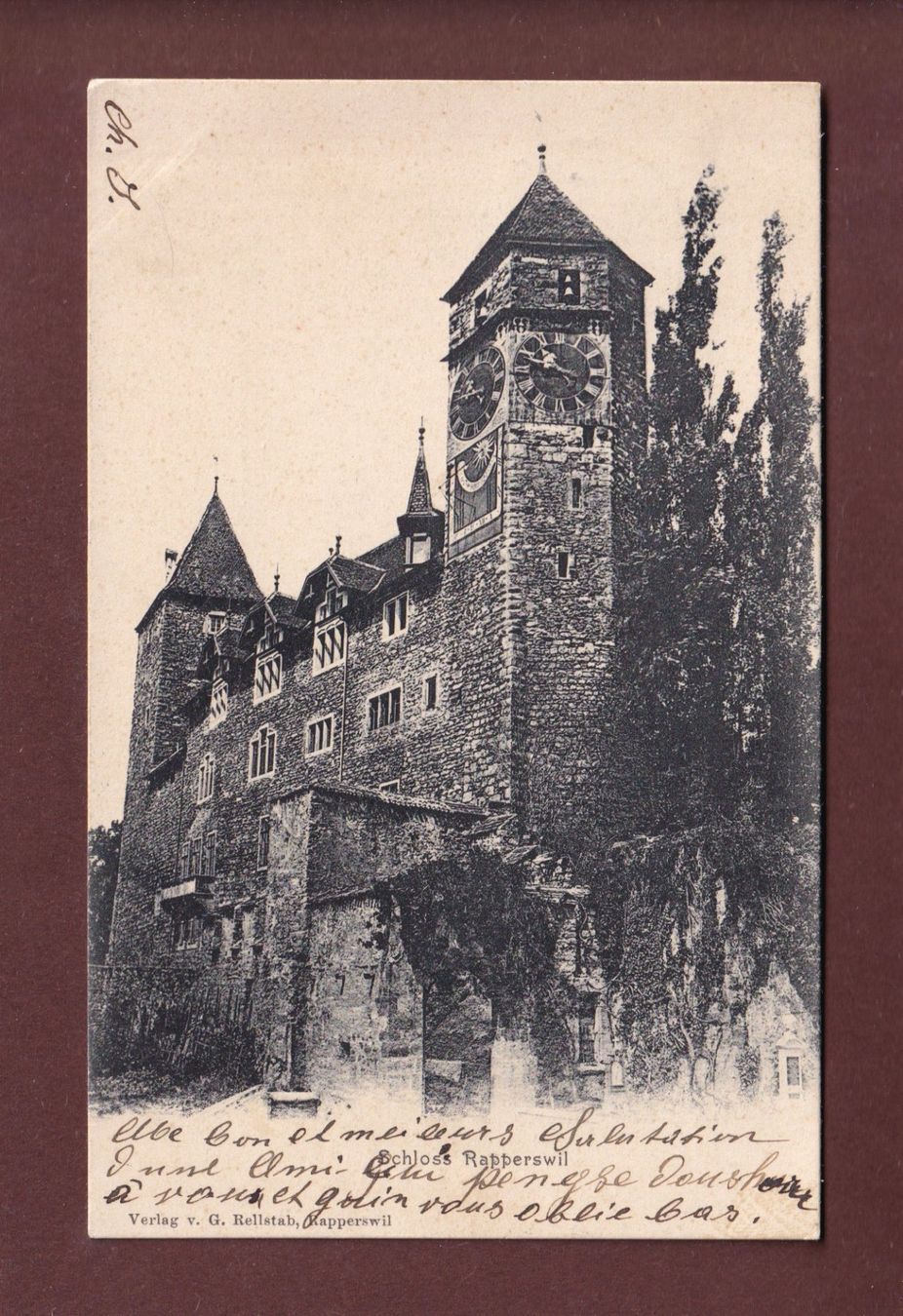 Cartoline postali: RAPPERSWIL - Schloss - 1904 – Usato da Pully venduto da nicecards-shop