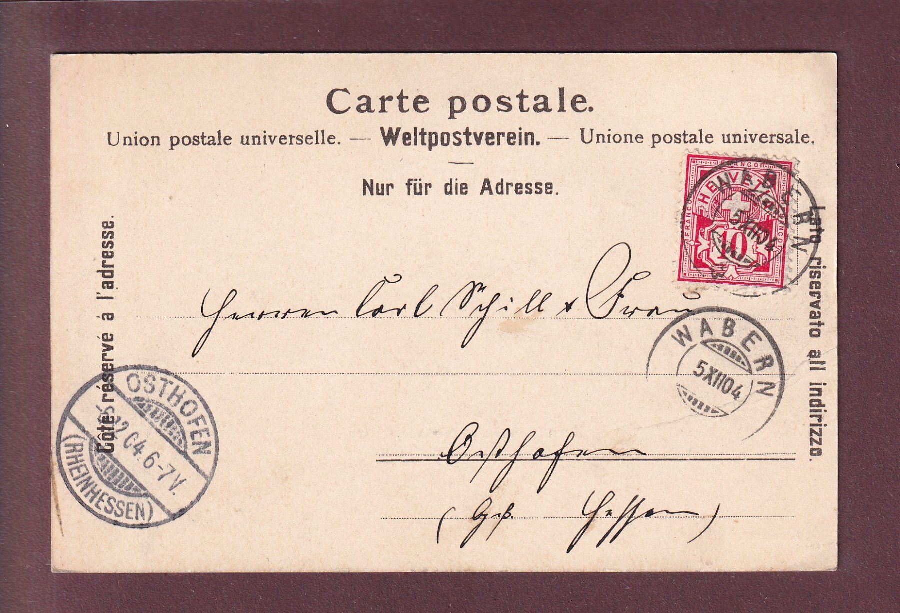 Cartoline postali: BERN - Ansicht von Gurten - 1904 – Usato da Pully venduto da nicecards 1