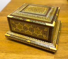 Vintage Intarsien Zigarettenbox mit Spieluhr