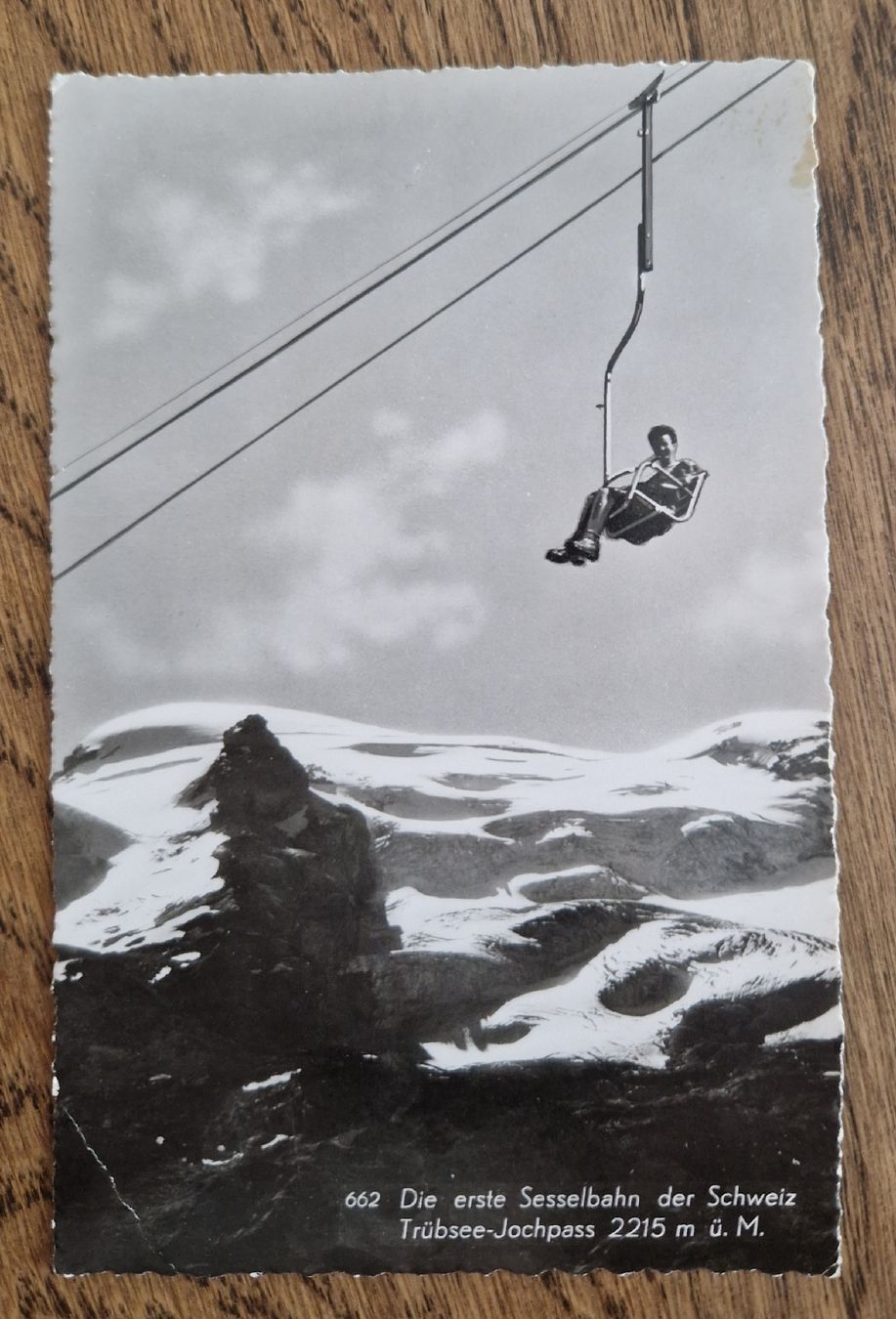 Cartoline postali: Erste Sesselbahn der Schweiz, Trübsee-Jochpass – Usato da Ebikon venduto da Donar50