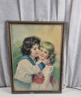 Antikes Bild Kinderbild Lithografie um 1890