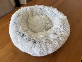 Kuscheliges Hundebett Katzenbett aus Langhaar-Plüsch Ø 50 cm