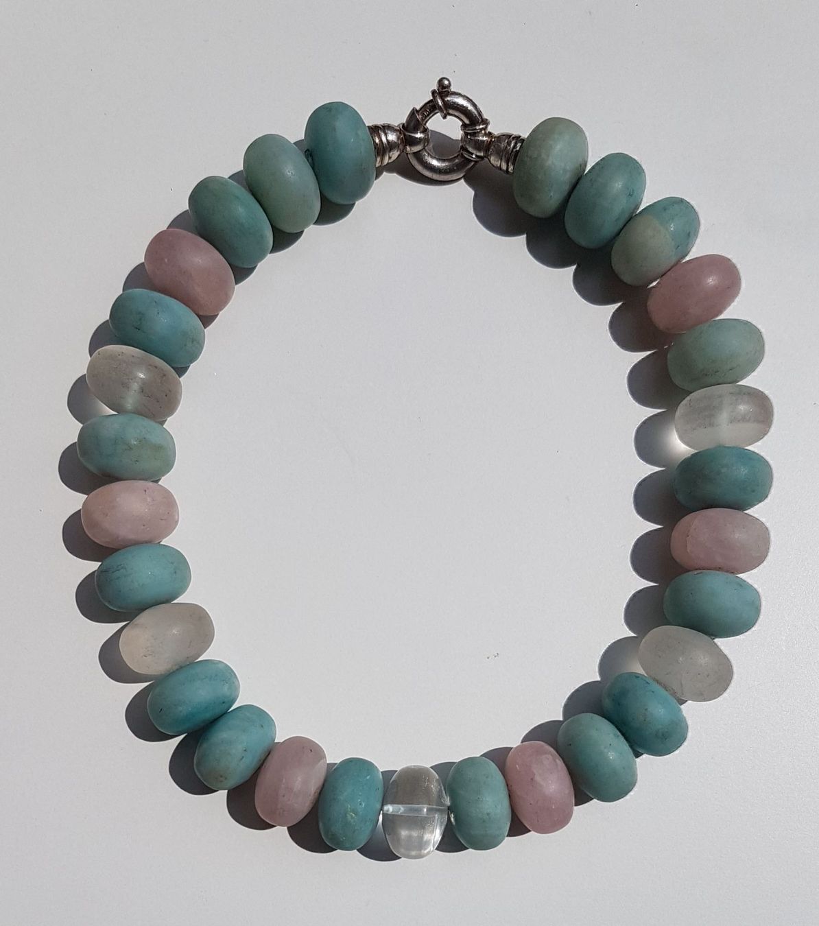 Ketten: Amazonite & Rose Quarz & Quarz Kette – Neu und originalverpackt aus zuerich von Jewlsdesign