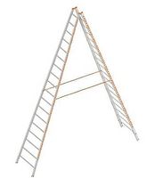 Sprossen Stehleiter Layher, Bockleiter 18 Stufen