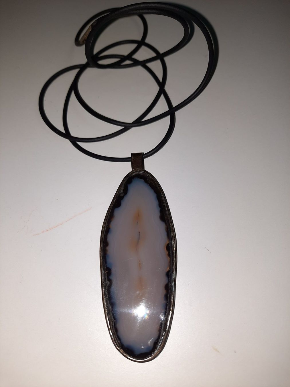 Ciondoli: Collana con grande ciondolo in Agata e argento 925 – Usato da Biasca venduto da Old_6blh 1