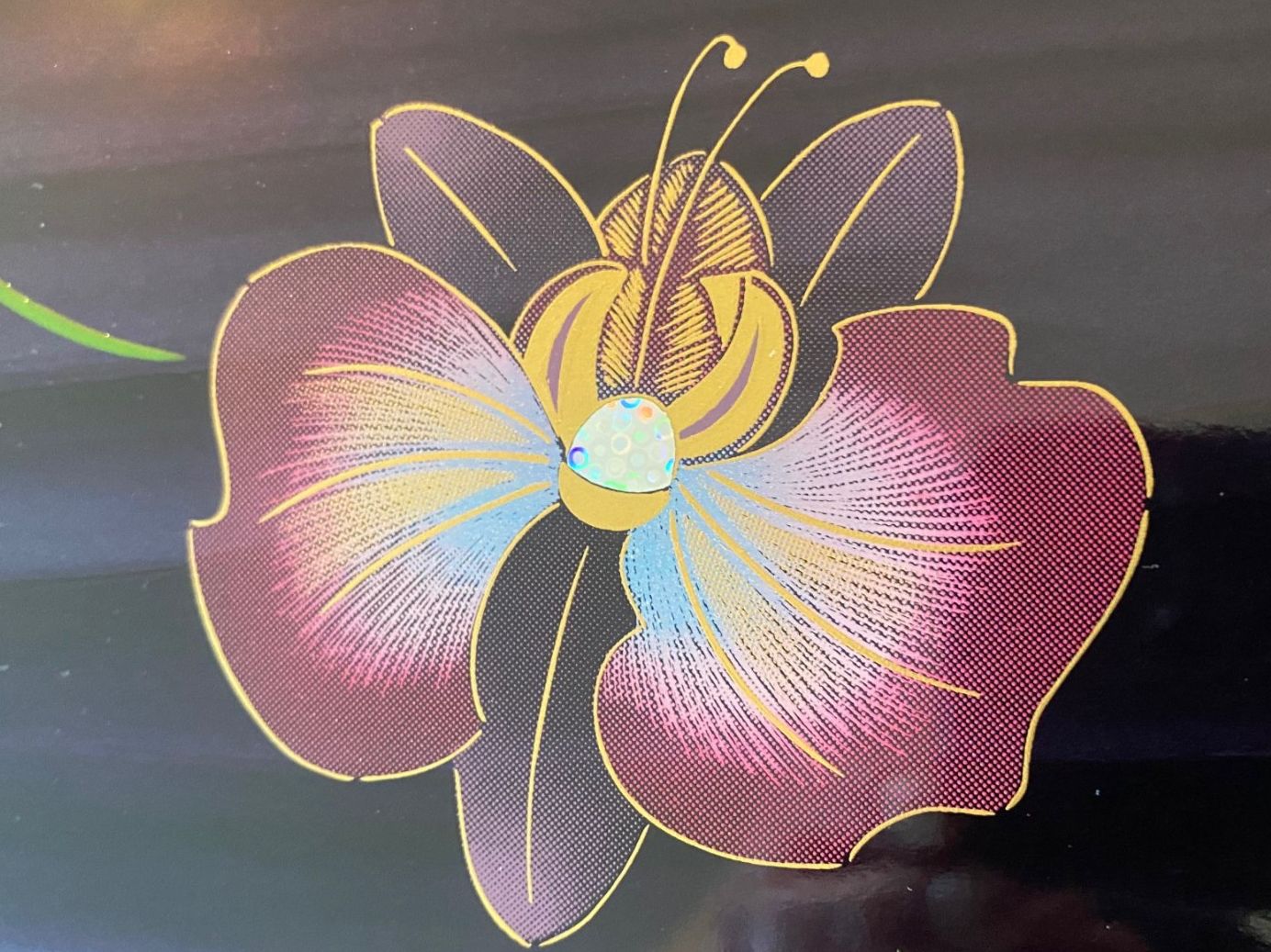 Piatti di portata: Japan Serviertablett mit Orchideendekor und Blattgold – Nuovo e nell'imballaggio originale da Aarau venduto da chicochicomama 3