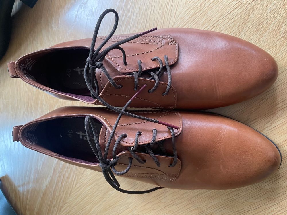 Tamaris Chaussures femmes: Tamaris Herbst Schnuerschuhe, Echtleder, Braun, Gr. 40, Top! – Neuf (Voir description) à Zürich par maputo1975