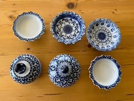 2 Zuckerdose und 4 Schalen Keramik für Apero
