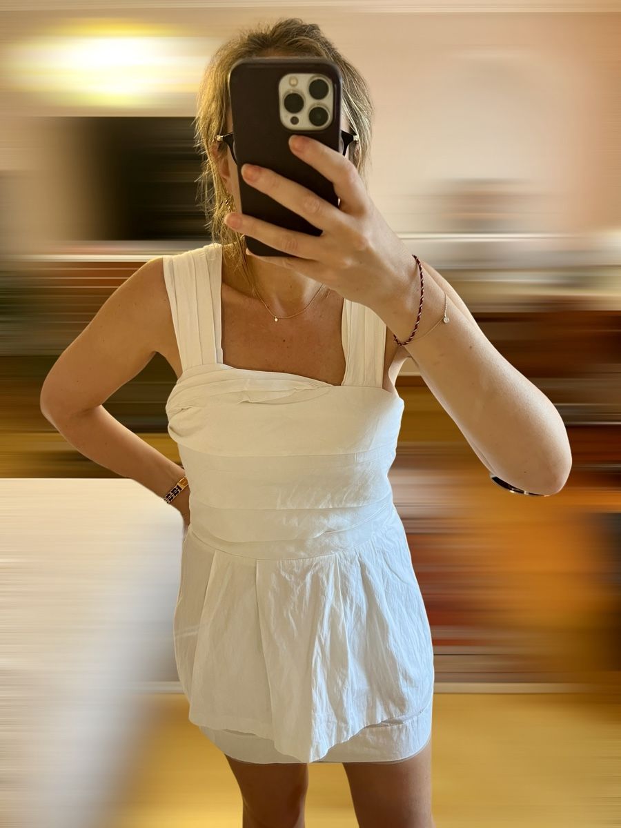 Vestiti: Robe d’été dos nu blanche Alice + Olivia – Nuovo (secondo la descrizione) da Lausanne venduto da Stephaniesdressing 5