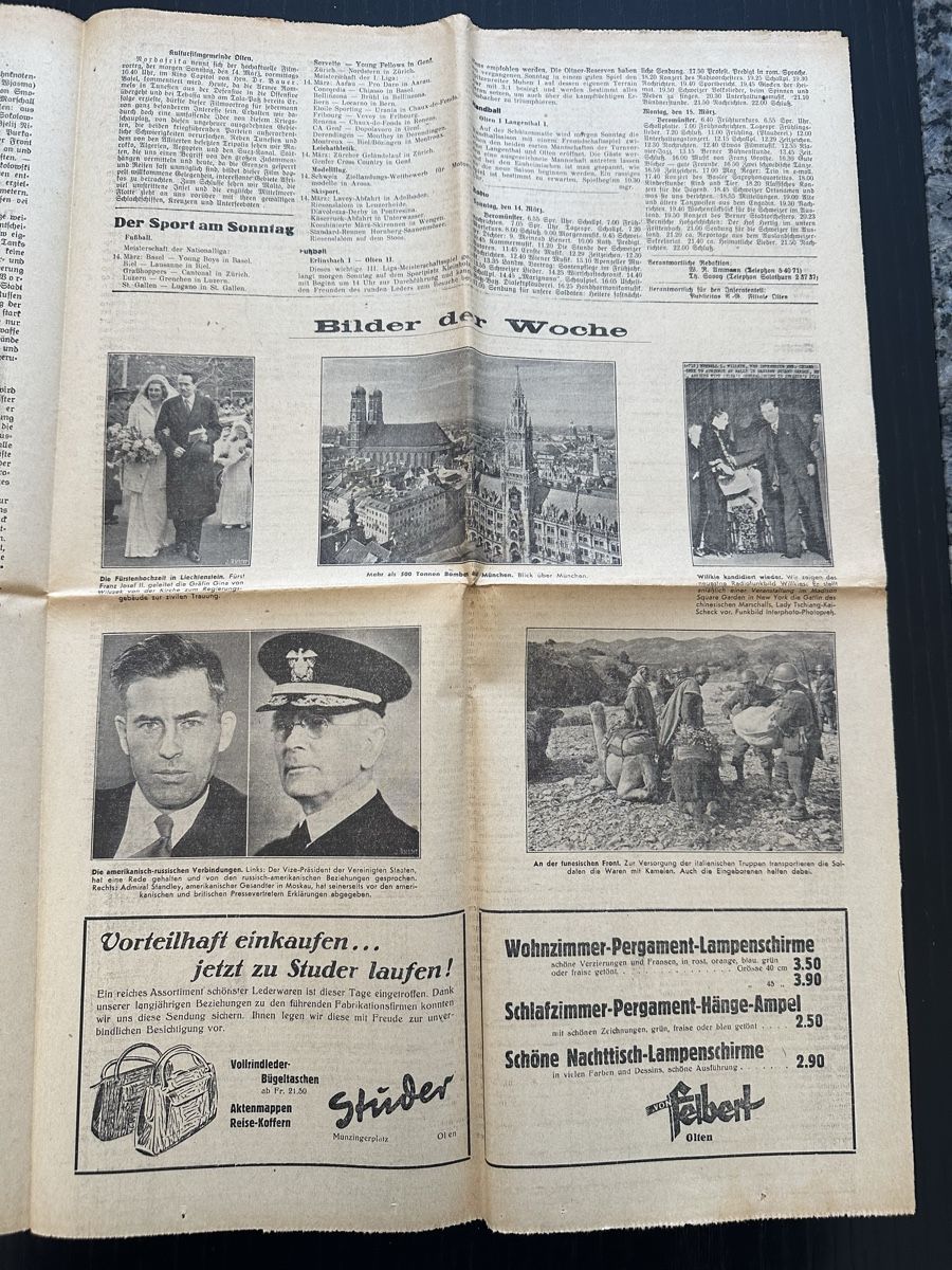 Riviste & Magazine: Oltner Tagblatt vom 13. März 1943 – Usato da Kappel SO venduto da pat_7gxd 4