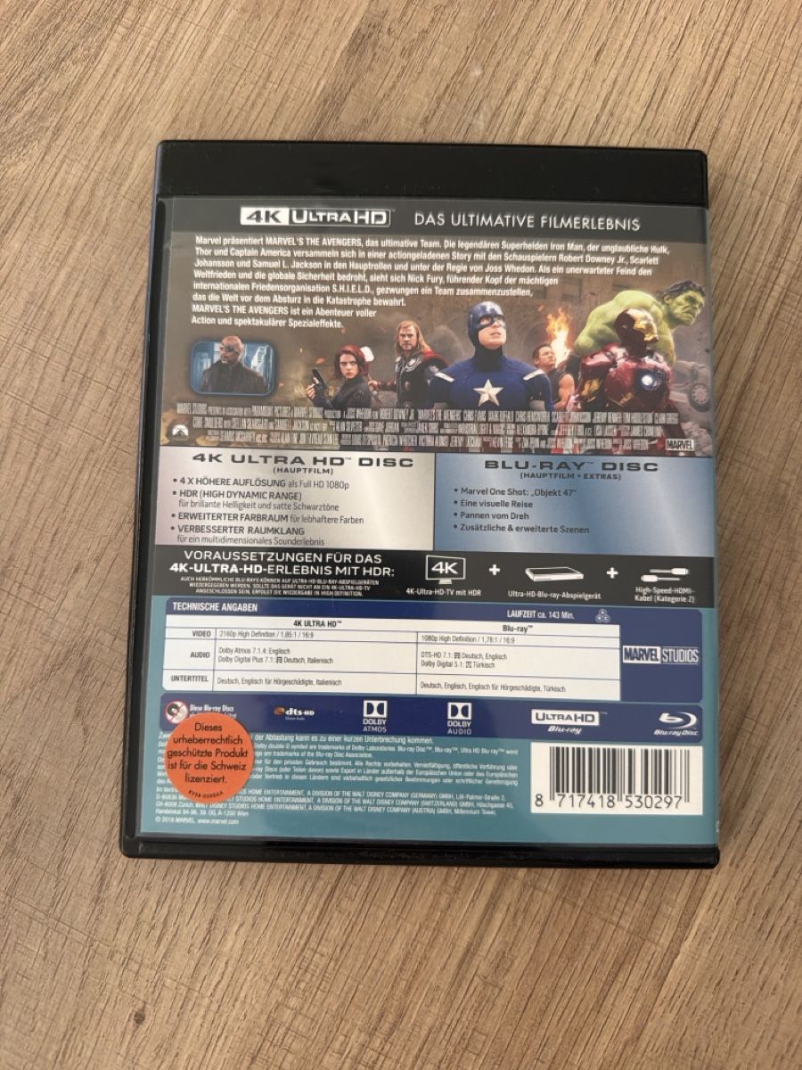 Alle DVDs: Avengers (2012) 4K UHD BluRay – Gebraucht aus Hagendorn von masterchieff 1