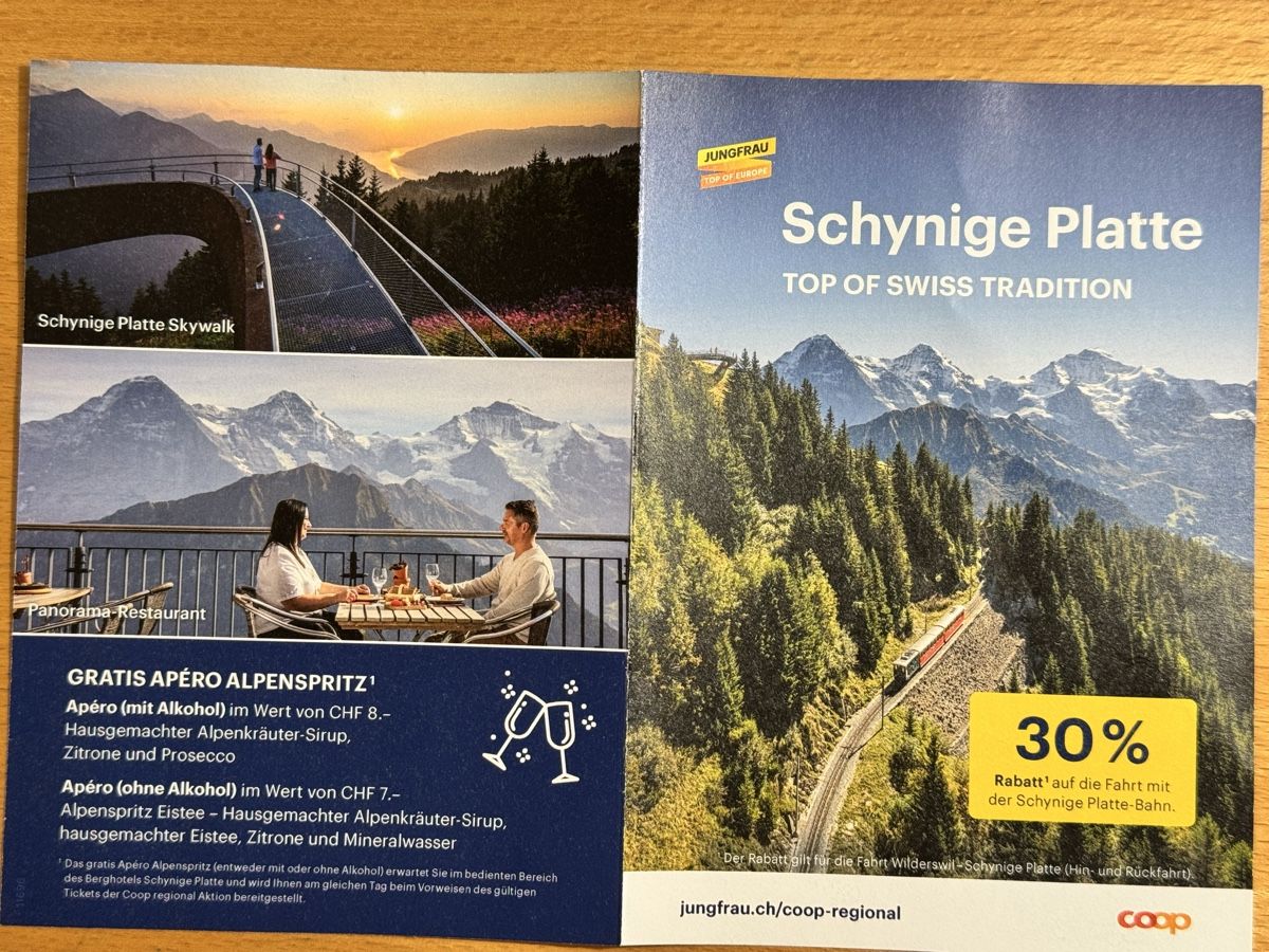 Buoni: Schynige Platte Rabatt - 30% Fahrt mit Bahn – Nuovo (secondo la descrizione) da Galmiz venduto da Wichtel25 2