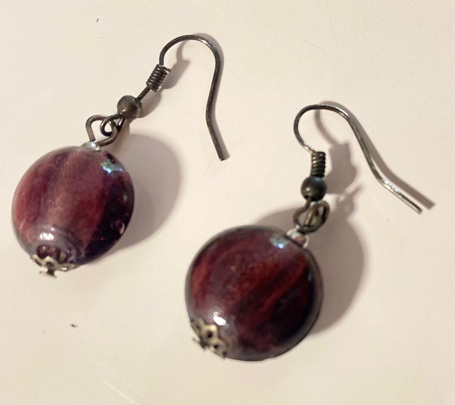 Orecchini pendenti & Orecchini a lobo: Elegante Ohrringe, Glas Perlen, Violett – Usato da Krauchthal venduto da SamsPuce
