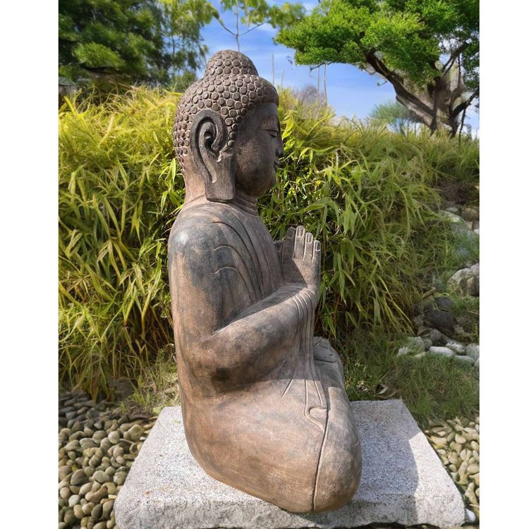 Buddha Garten Statue Naturstein Namaskar Mudra Skulptur 81cm Kaufen