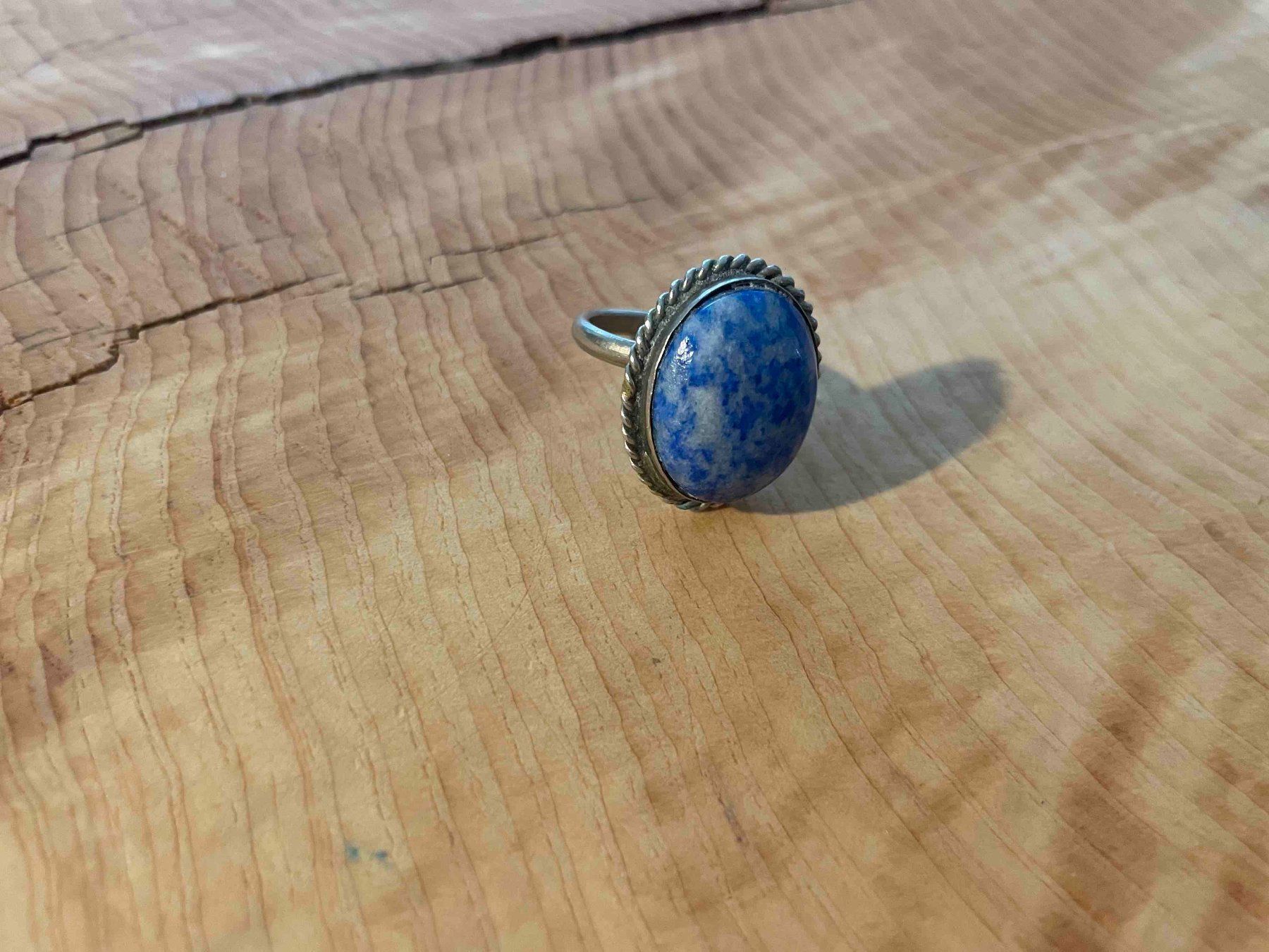 Anelli: Superbe bague pierre bleue / Ring mit blauem Halbedelstein – Usato da Zürich venduto da AnnaSa 2