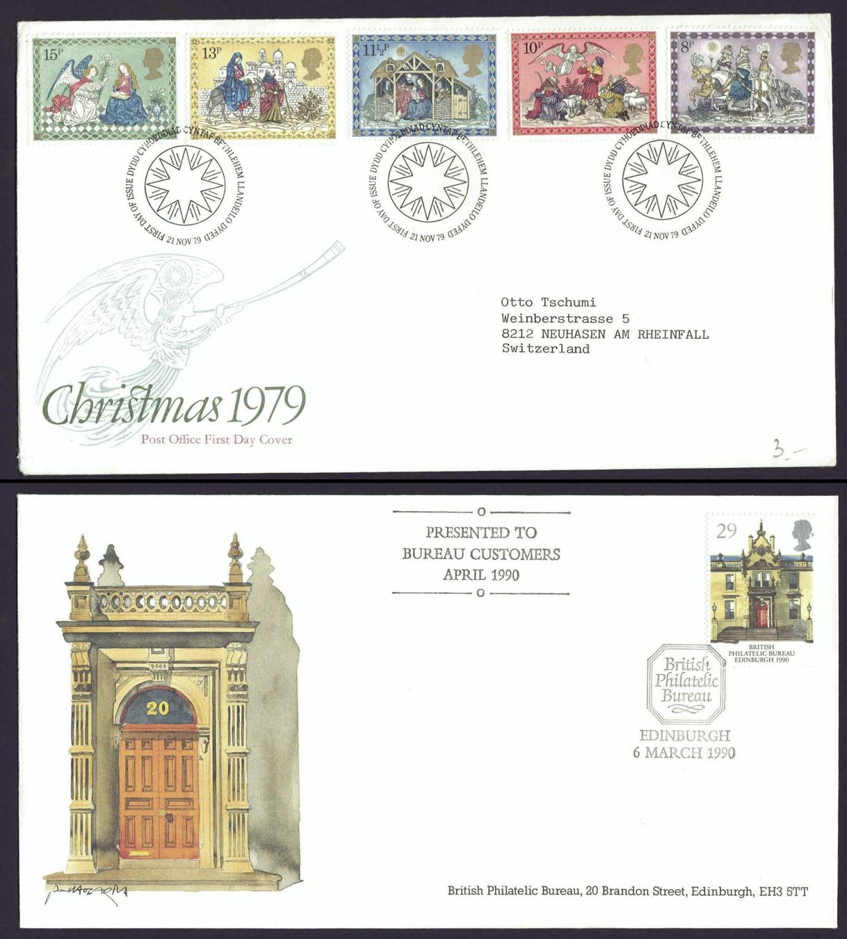 Tutti i francobolli: England 4 FDCs 1979/88/89/90 – Usato da Basel venduto da Pfefferschootte 1