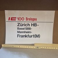 SBB Schild Vintage Zürich HB Frankfurt  Mannheim modelleisen