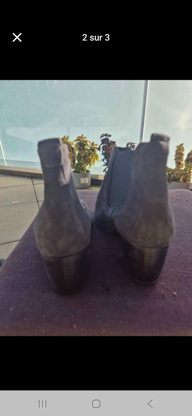 Scarpe da donna: Bottines cuir nubuck gris 38 – Usato da Sion venduto da ema_9797 1