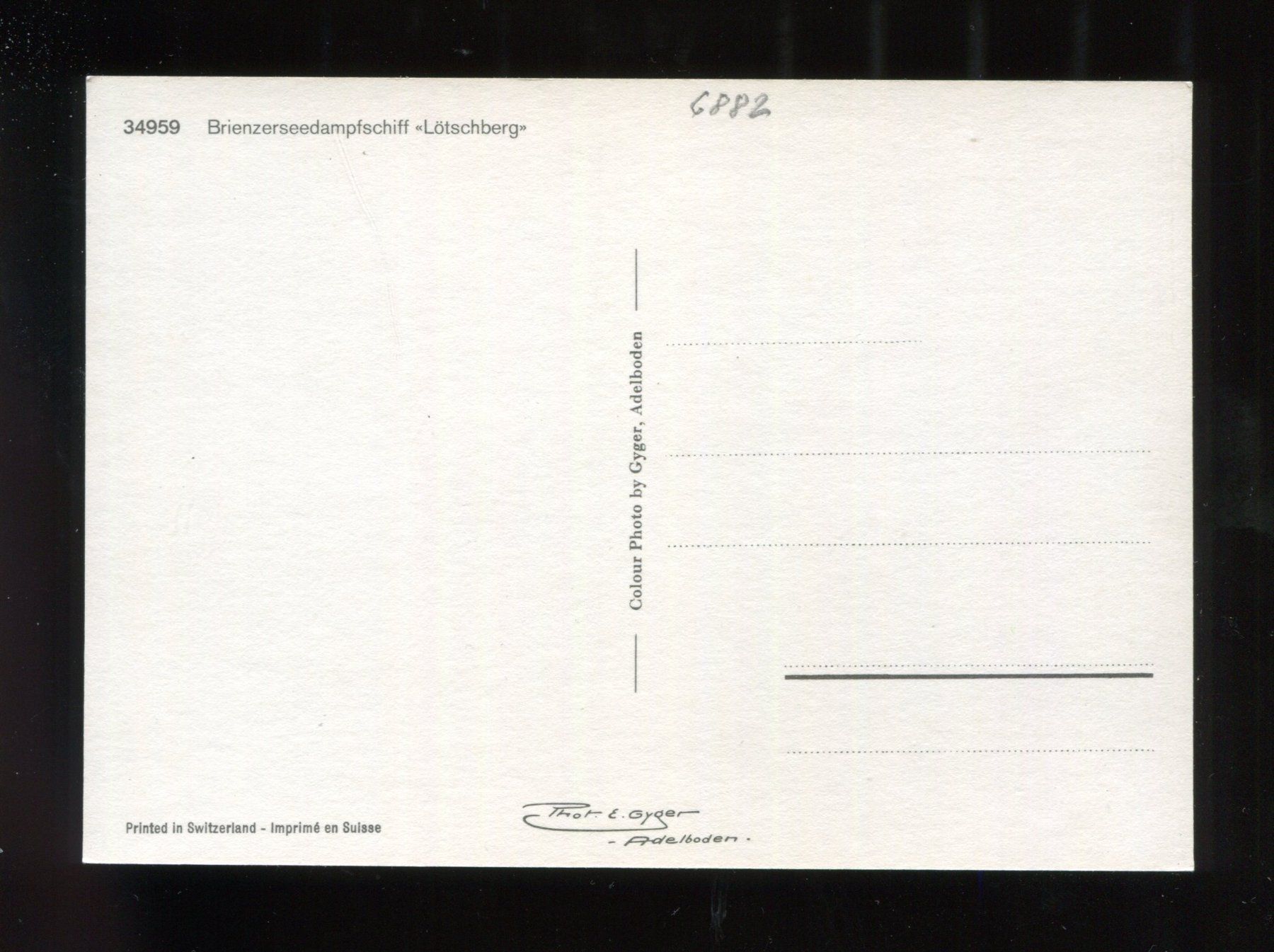 Ansichtskarten: Brienzersee, Dampfschiff "Lötschberg* – Gebraucht aus Aarau von Elmaar41 1
