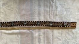 Vintage MAC Western Ledergürtel Hand Tooled USA Gr. 40 / 14