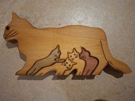 Bilderkiste Lankau Holz-Puzzle Katze mit Jungen