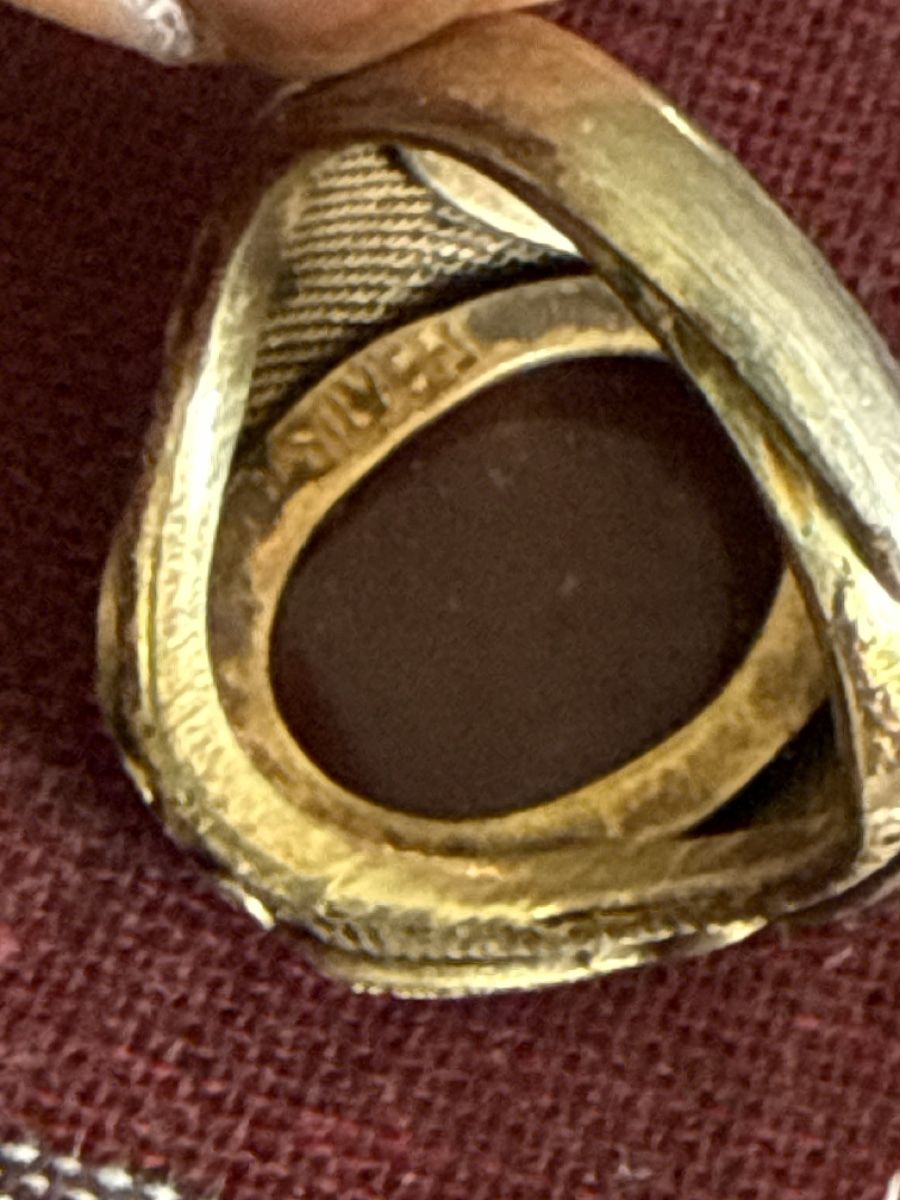 Anelli: Silberner Ring mit rotem Stein, größenverstellbar – Usato da Zürich venduto da sha_vw65 2