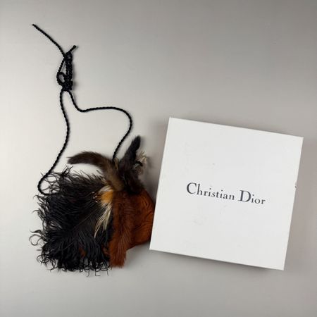 Sac à main Christian Dior vintage, plumes atypique