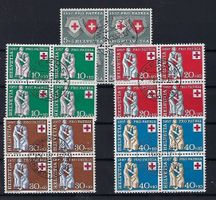 Pro Patria 1957 Viererblocks  gestempelt    9342