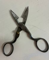 Antike Knopflochschere aus Stahl– Seltenes Schneiderwerkzeug