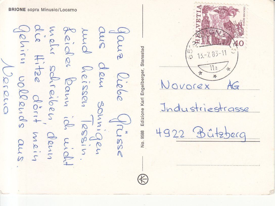 Cartes postales: Brione 1983 – D'occasion à Bürglen TG par StampGraf 1