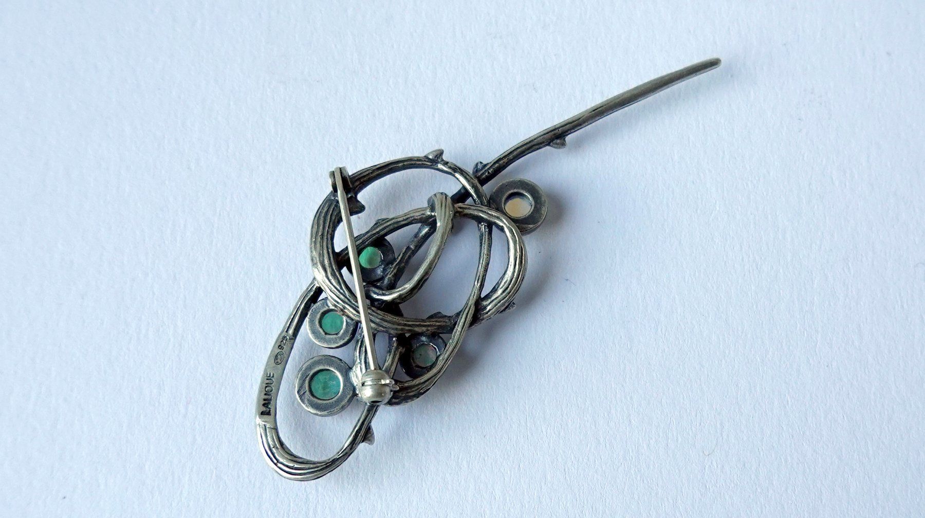 Lalique Spille & Fermagli: Broche Lalique  Silber 925 und Cabochons – Usato da Brunnen venduto da brocundfloh 6
