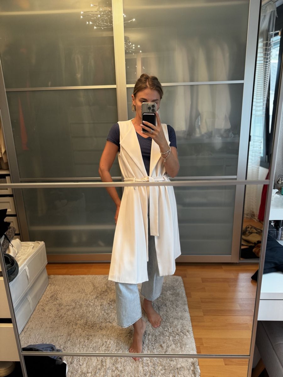 Zara Gilet & Giacche senza maniche: Long White Vest Zara XS – Usato da Sattel venduto da Zlata1 1