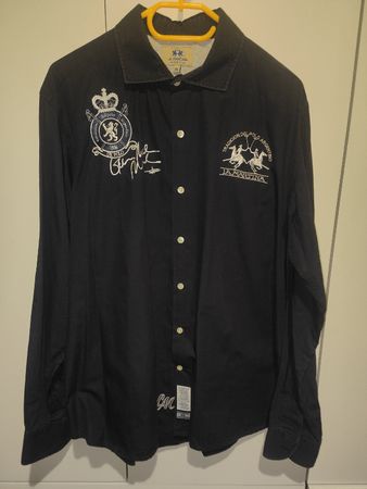 La Martina Heritage Hemd XL Schwarz Stickerei Original