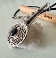 925 Silber Anhänger Onyx 5.5cm Vintage Design Lederband neu