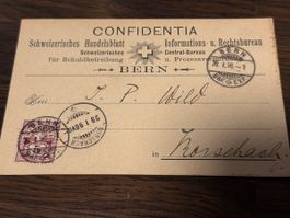 Vintage Swiss Postcard from 1896 Handelsblatt Confidentia